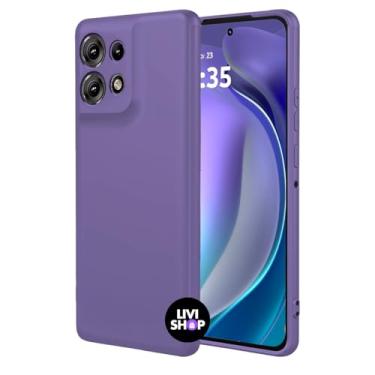 Imagem de Capa Case Capinha Compatível EDGE 60 fusion Silicone Com Bordas Elevadas Aveludada Forro Premium (LILAS)