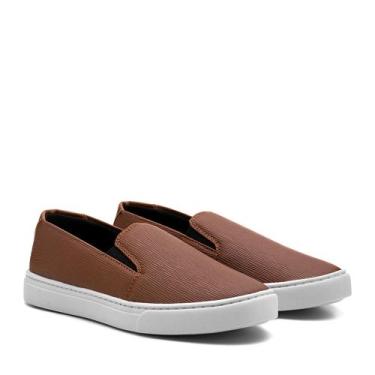 Imagem de Tênis Casual Slip On Feminino Confortável - Dhaffy , Marrom