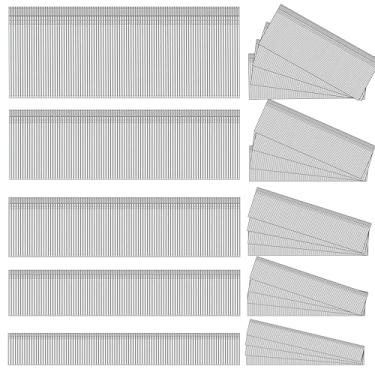 Imagem de Pregos Brad de calibre 18 5 tamanhos (5 cm, 1-1/5.1 cm, 1-1/10.2 cm, 2.5 cm, 5/20.3 cm) Pregos galvanizados de 18 GA para pistolas de pregos variados e pequenos pregos de acabamento para pregos