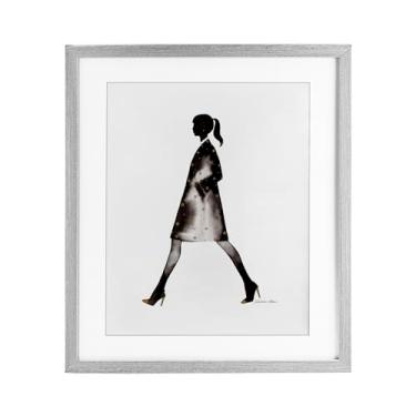 Imagem de Stupell Industries Estampa emoldurada cinza com silhueta de casaco preto por Simone Elum, 40 x 33