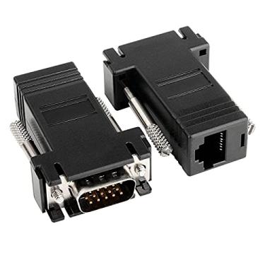 Imagem de Par de Adaptador Extensor Vga Macho Via Cabo Rede Rj45