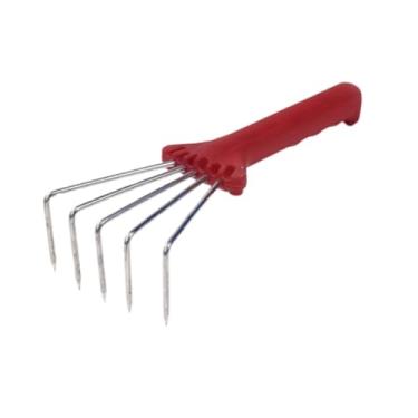 Imagem de Generic Ancinho de jardim, ancinho de mão, firme, pequeno, compacto, cultivador de solo portátil para soltar o solo, escavar, capinar na praia, Vermelho