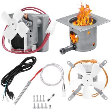 Imagem de Kit de peças de reposição para churrasqueira, motor de eixo helicoidal de 2,0 RPM, panela de queimadura de fogo, ignição hot rod, ventilador de indução e cabo de alimentação de 2,3 m para Pit Boss