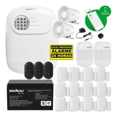 Imagem de Kit Alarme Sem Fio Intelbras ANM 24 NET com 14 Sensores e 2 Sirenes