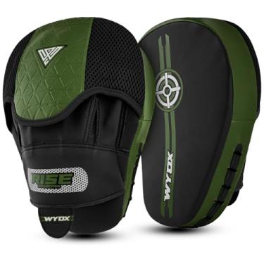 Imagem de WYOX Luvas e Protetores de Foco – Equipamentos de Treinamento Tudo em Um para Adultos e Crianças | Almofadas de Foco Curvas para Boxe e Kickboxing (Verde e preto)