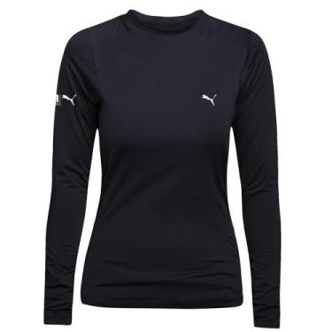 Imagem de Camisa Térmica Puma UV50+ Manga Longa Feminina, Preto, GG
