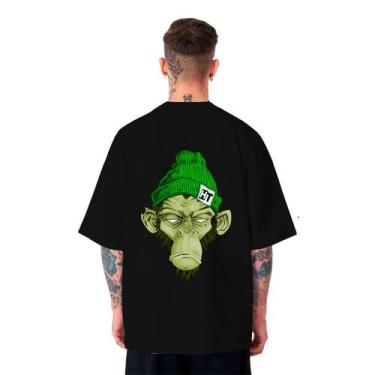Imagem de Camiseta Oversized Masculina Chimpanzé Swag Skate - FSL.CONF, Preto, P