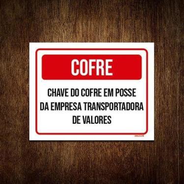Imagem de Placa Chave Cofre Em Posse Empresa Transportadora 36X46 - Sinalizo.Com