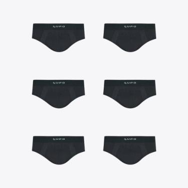 Imagem de Kit 6 Cuecas Slip Micromodal S. Costura LUPO 00681, Grafite, M