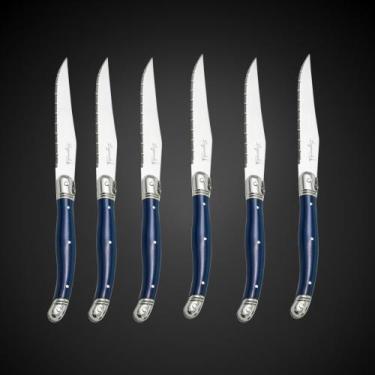 Imagem de Jogo De Facas Laguiole 6 Artigos Com Cepo De Madeira - La Tour, Azul