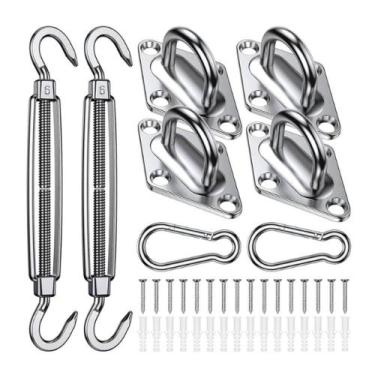Imagem de Kit Fixação Instalação Tela Tenda Sombreamento Inox - MAIS SOMBRA