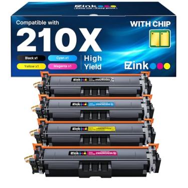 Imagem de E-Z Ink Cartuchos de toner 210X com chip: Substituição compatível para HP 210X 210A para uso com Color Laser Pro 4201dn 4201dne 4201dw 4201dwe MFP 4301dw 4301dwe 4301fdn 4301fdne 4301fdw 4301fdwe