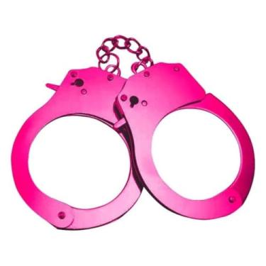 Imagem de Algema De Metal Acessório Sado Seguro Algema BDSM 28cm com Trava Fantasia Erótica 7871 (PINK)