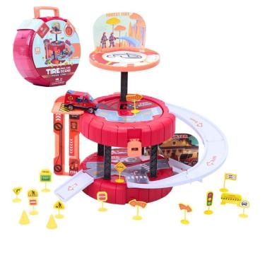 Imagem de Brinquedo Maleta Pista Bombeiro Com Rampa E Carrinho Castela