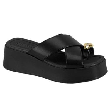 Imagem de Tamanco beira rio plataforma ring toe 8530.114, Preto, 37