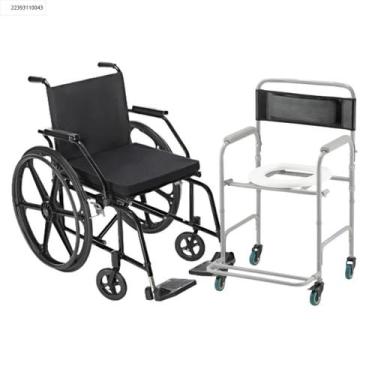 Imagem de Cadeira de Rodas Com Almofada Prolife Mais Cadeira de Banho Higiênica 