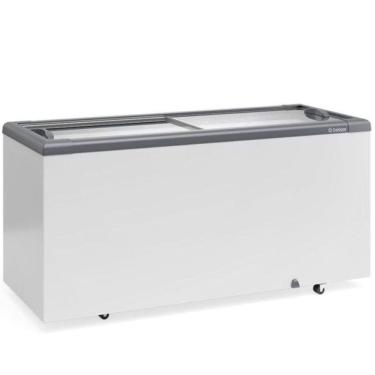 Imagem de Freezer Plano Vidro Reto Deslizante com LED GHD500L Cinza Gelopar 220V