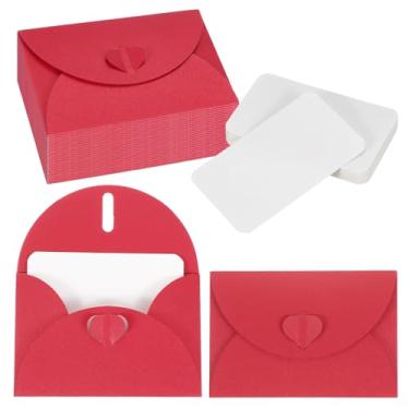 Imagem de PATIKIL Conjunto de 25 mini envelopes com fecho de coração, cartões de 10,4 x 7,6 cm em branco com envelopes para presente convite de casamento, formatura, feriado, dia de Ação de Graças, Natal