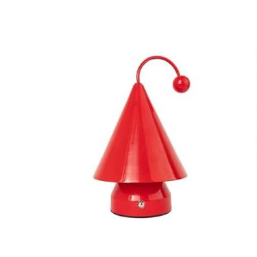 Imagem de Abajur de cabeceira Luminária de mesa decorativa criativa estilo árvore natal luz ambiente simples cabeceira pequena noite(Red)