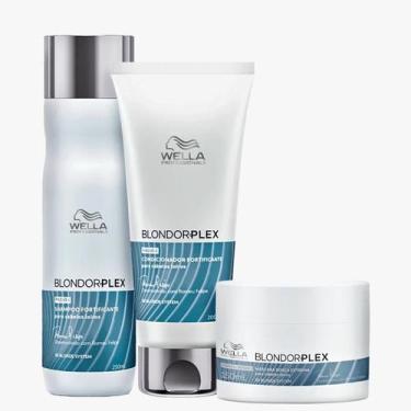 Imagem de Kit Wella BlondorPlex Shampoo 250ml + Condicionador 200ml + Máscara 15
