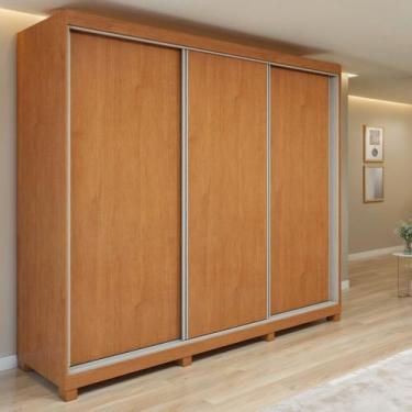 Imagem de Guarda Roupa com Porta de Correr Alonzo 3 Portas 4 Gavetas 100% Mdf co