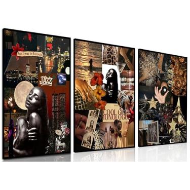 Imagem de 3 peças, sem moldura, pôster, impressões, S-Sade, cantor, preto e branco, arte Adu Music Star, álbum, vintage, clube, bar, presentes, pintura em tela, imagem de arte de parede, sala de estar,