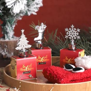 Imagem de Conjunto de 6 rolhas de vinho de Natal para decoração de Natal, presente de decoração de festa de Natal, chá de panela ou chá de bebê, presentes para convidados, decorações de Natal, lembranças com