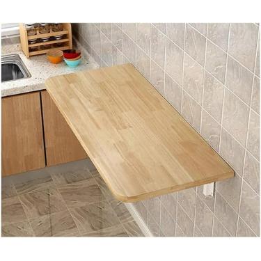 Imagem de Mesa dobrável de madeira, para pequenos espaços, escritório, casa, cozinha, bancada, mesa de jantar, mesa de jantar, mesa de estudo multifuncional montada na parede