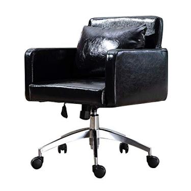 Imagem de Computador Executivo e Ergonômico Giratório Altura Ajustável Couro Mesa Gaming com Função de Reclinação Computador Giratório para Escritório de Estudo