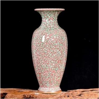 Imagem de AKALNNB Vasos de porcelana chineses antigos rachados junho moderno vaso de cerâmica rachadura de gelo ornamento vasos de chão alto para sala de estar decoração de casa