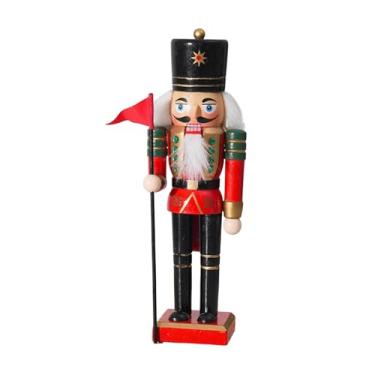 Imagem de Fancyes Quebra-nozes de Natal, decoração sazonal, 25 cm de altura, enfeite de festival feito à mão, boneco quebra-nozes, figura para prateleiras, lareira, Style B