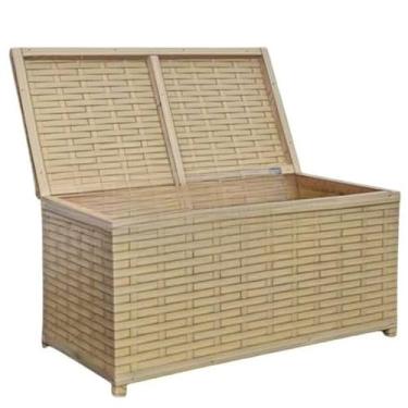 Imagem de Caixa Organizadora de Brinquedos com Tampa Articulada - Design Moderno em Tecido, Estrutura em Madeira e Pronta para Uso (banana)