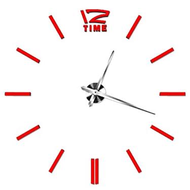 Imagem de WYUYIWH O relógio de parede é bonito e atmosférico, adesivo de relógio de parede de grande número, faça você mesmo, relógios de superfície espelhada 3D (um)