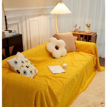 Imagem de 5JJJLOOOPP Kaze Capa de Sofá Multi-Cover Elegante 1 2 Lugares Algodão Liso Reversível Cor Retangular 5 Tapete Toalha de Mesa Resistente a Manchas (Cor: 8 130 * 180)