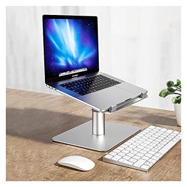Imagem de Suporte de braço de monitor de liga de alumínio resistente para laptop, base ajustável em altura para laptop de 11 a 15,6 polegadas, com orifícios de resfriamento e suporte de braço para monitor