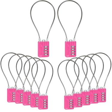 Imagem de SEPOX Cadeado de combinação redefinível de 4 dígitos de 12 peças, cabo de aço de vinil extra longo de 32 cm – trava multiuso para armário de academia, mala, mochila – durável, antiferrugem, essencial