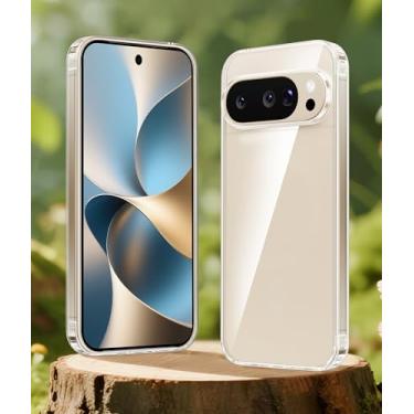 Imagem de Capa para Google Pixel 10 Pro XL/Pixel 9 Pro XL: Suporte para carregamento sem fio, proteção contra quedas de nível militar, capa de celular antiamarelamento - resistente e durável à prova de choque