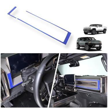 Imagem de Aotumcer Para 2024 2025 Hummer EV Acessórios Console Central Painel Painel Painel Capa de Guarnição, Moldura Decorativa de Controle Central Curvo Técnico Usinado Material de Carbono Premium