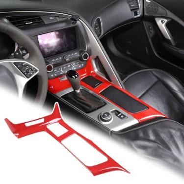 Imagem de Aotumcer Pacote com 1 adesivo de acabamento de capa de painel de caixa de câmbio de marchas, compatível com painel de câmbio Chevy Corvette C7, acessórios interiores de carro Bling (A)