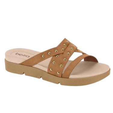Imagem de Chinelo Feminino Beira Rio Conforto Camurça Flex 8387545, Camel, 36