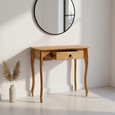 Imagem de Aparador De Madeira Maciça Estilo Luís Xv Rústico Com Gaveta - Mel - R