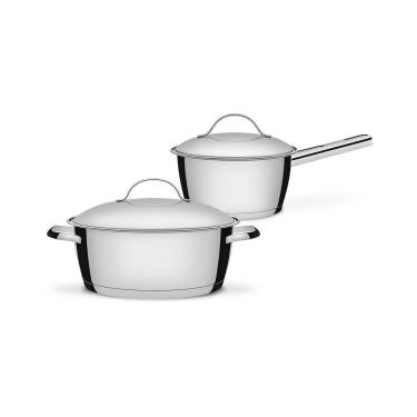 Imagem de Conjunto De Panelas Allegra Inox 2 Peças Fundo Triplo 16 E 22 Cm - Tramontina