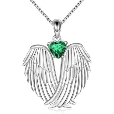 Imagem de Colar de asa para mulheres, banhado a prata, colar de corrente de zircônia cúbica, ajustável, moderno, delicado, simples, minimalista, joia presente para formatura, casamento, noivas, one size, Cobre