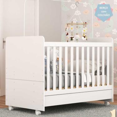 Imagem de Berço Americano 3x1 com Colchão Incluso e Rodízios Pimpolho