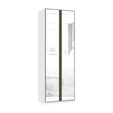 Imagem de Guarda Roupa Modulado 2 Portas 80cm Branco Com Espelho