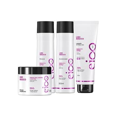 Imagem de Eico Pro Liso Mágico Shampoo Condicionador Máscara 300g Leave-in 200ml
