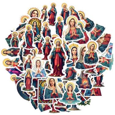 Imagem de 35 peças adesivos religiosos santa devoção paz professor recompensa adesivos de PVC adesivos angélicos DIY para guitarra, laptop, capacete, skate, telefone faça você mesmo, guitarra, notebook, mala de