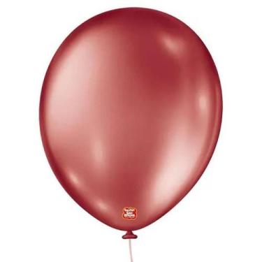 Imagem de Balão 16" Liso Metalizado Vermelho Pacote com 10 Unidades - Sao Roque