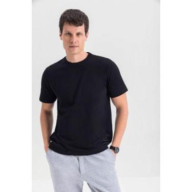 Imagem de Camiseta masculina em meia malha Essendi - P, G, Preto
