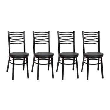 Imagem de Kit 4 Cadeiras Cp34 Pintadas Pretas Debrum Treparoni Preto